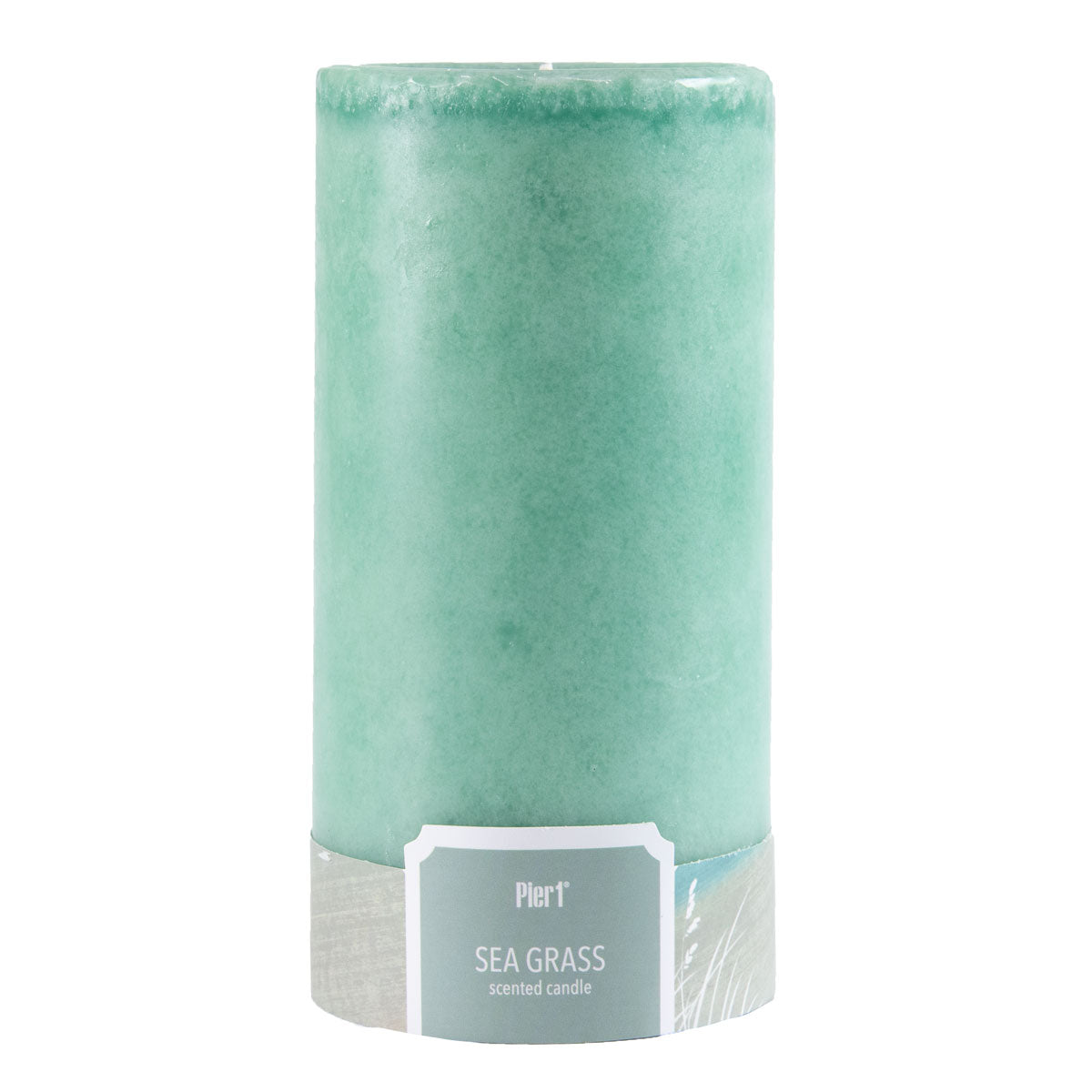 Pier 1 Sea Grass 3x6 Mottled Pillar Candle